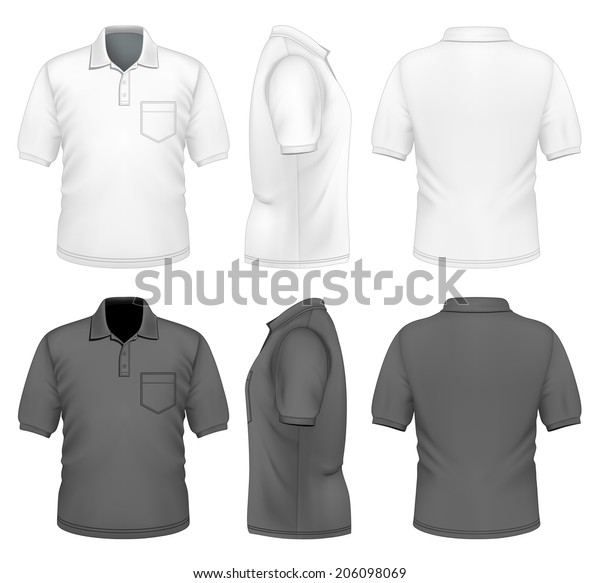 Mens Poloshirt Design Template Front Back Stock Vector (Royalty Free ...