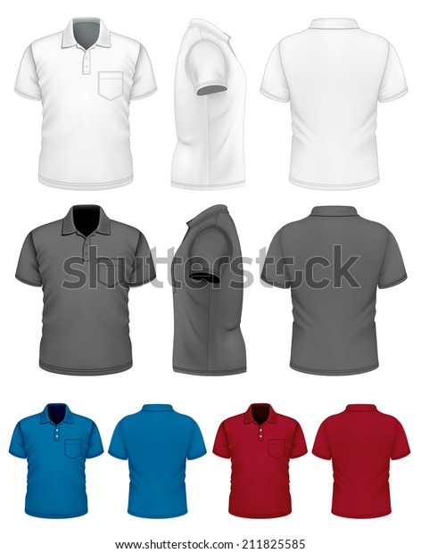 Poloshirt Weiß Vorlage / Weisse Poloshirts Mockup Vorne Und Hinten Als ...