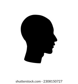 Men's profile. Head in side view. Anonymous male. Vector illustration.