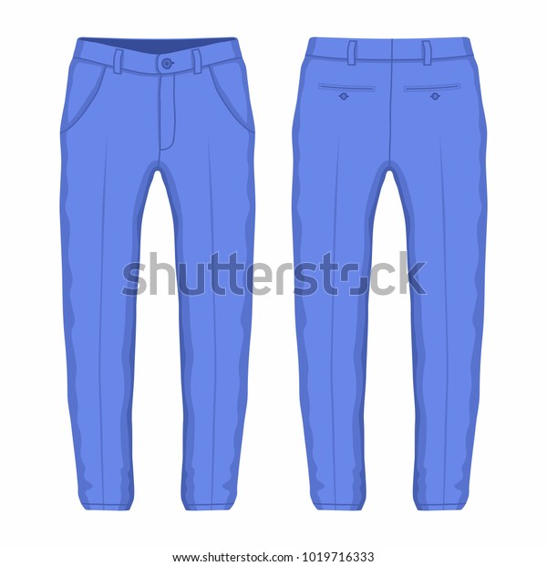 Mens Purple Trousers Front Back Views Stock Vector (Royalty Free ...