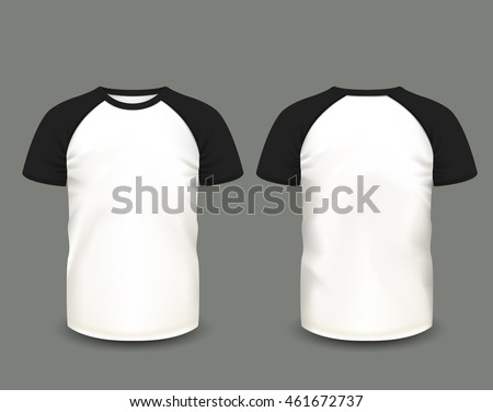 Download Vetor stock de Mens Raglan Tshirt Black Short Sleeve ...