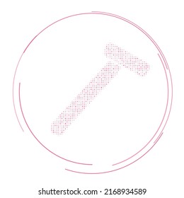 The mens razor symbol filled with pink dots. Pointillism style. Vector illustration on white background