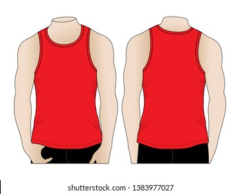 Men's Red Tank Tops for Template