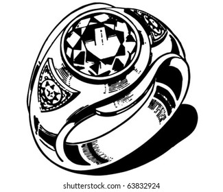 Mens Ring - Retro Clipart Illustration