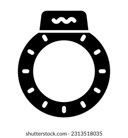 Mens Ring Vector Glyph Icon For Personal And Commercial Use.
