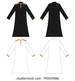 mens robe abaya vector template