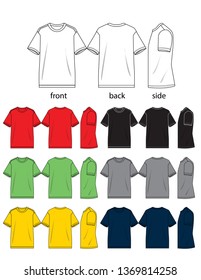 
Men's round neck t-shirt for front and back design