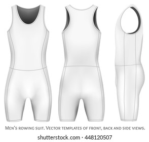 Mens Rowing Suit Front Back Side Stock Vector (Royalty Free) 448120507 ...