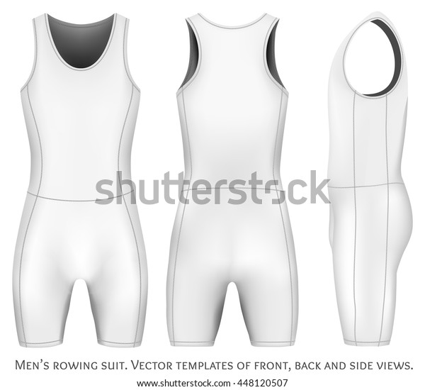 Mens Rowing Suit Front Back Side Stock Vector (Royalty Free) 448120507 ...