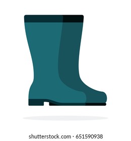 Men's rubber boots vector flat material design isolated on white