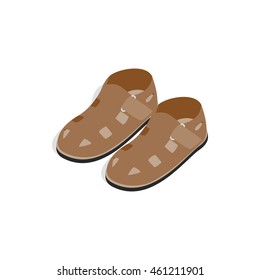 Mens sandals icon in isometric 3d style on a white background
