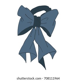 Men's scarf butterfly blue isolated on white.