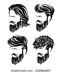 Mens Set Hairstyles And Hirecut With Beard Mustache In Face