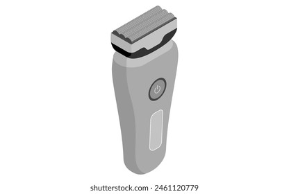 Men's shaving electric shaver, isometric illustration, Vector Illustration