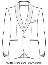 Mens Suit Pack Flat Technical Drawing Stock Vector (Royalty Free ...