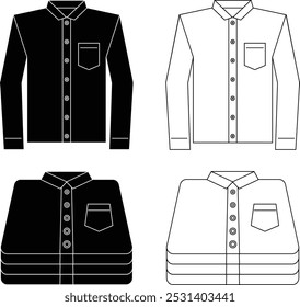 Men's Shirt, Folded Line Icon