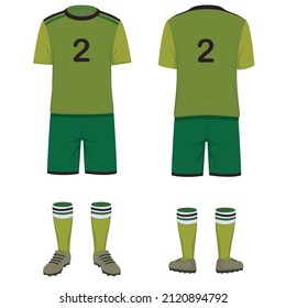 Men's shirt and football uniform, t-shirt sport design template, Soccer jersey mockup for football club. uniform front and back view.