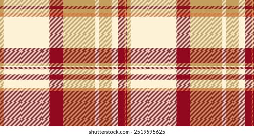 Mens camisa padrão vetor têxtil, verificação geométrica tartan textura. Pajamas tecido sem costura fundo xadrez em vermelho e papaya chicote cores.