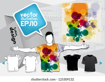 Men's shirt template with human body silhouette