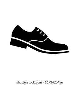 men's shoe black silhouette isolated on white