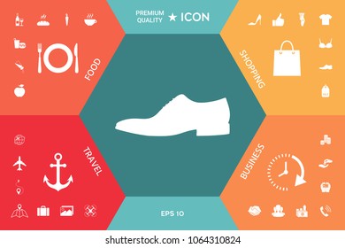 Men's shoe icon. Menu item in the web design