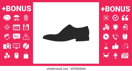 Men's shoe icon. Menu item in the web design