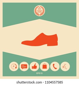 Men's shoe icon. Menu item in the web design