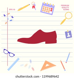 Men's shoe icon. Menu item in the web design