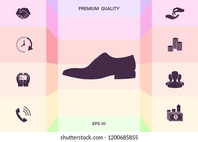 Men's shoe icon. Menu item in the web design