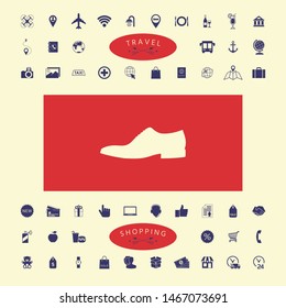 Men's shoe icon. Menu item in the web design