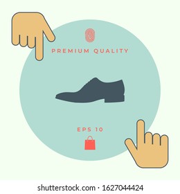 Men's shoe icon. Menu item in the web design