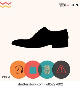 Men's shoe icon. Menu item in the web design