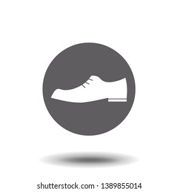 Men's shoe isolated. Simple flat symbol. Illustration pictogram
