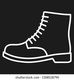 Men's shoe outlined icon in dark background