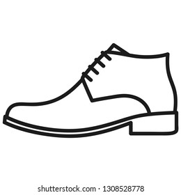 Mens Shoe Outlined Icon White Background Stock Vector (royalty Free 