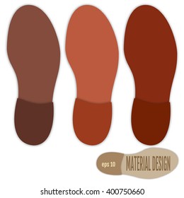Men's shoe sole. Material Design. Vector