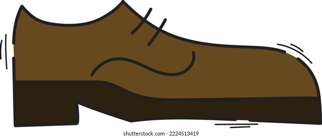 men's shoes brown icon outline hand drawing
