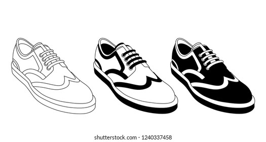 Men's shoes, classic style, vector illustration