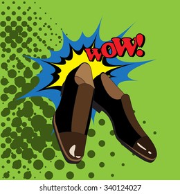 Men's shoes comic style.