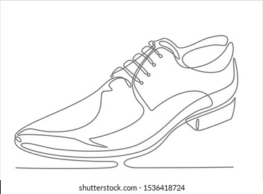 Men's Shoes continuous one line drawing minimalism design isolated on white background