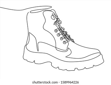 Men's Shoes continuous one line drawing minimalism design  boot