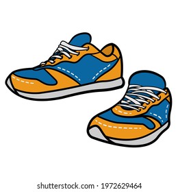 Mens shoes fashion vector illustration. Sneakers vector isolated on white background. Fitness sport shoes design.