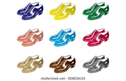 Men's Shoes Icon Vector Illustration. Men Fashion Shoes. Men's Classic Shoes Silhouette Isolated On A White Background
