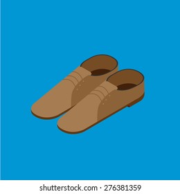Men's shoes. Isometric icon. Vector image.