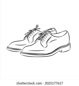 Men's shoes line vector illustration