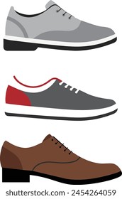 Zapatos de hombre sobre fondo blanco. Ilustración vectorial para su diseño