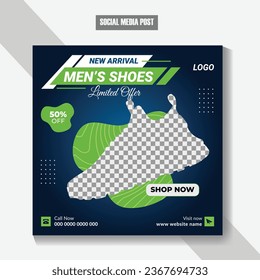 Men's shoes social media post or sneakers social media banner design