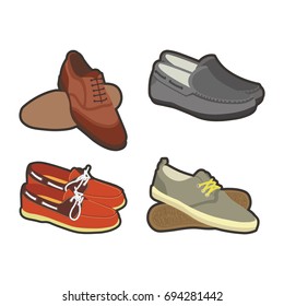 Mens shoes in sport and classical styles set