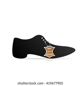 Mens shoes with tag object vector foot