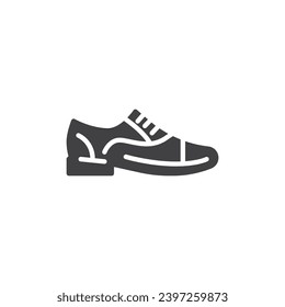 Men's shoes vector icon. filled flat sign for mobile concept and web design. Classic shoes glyph icon. Symbol, logo illustration. Vector graphics